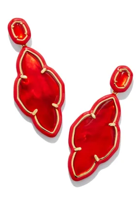 Abbie Enamel Frame Statement Earrings - Gold Red Illusion | Kendra Scott