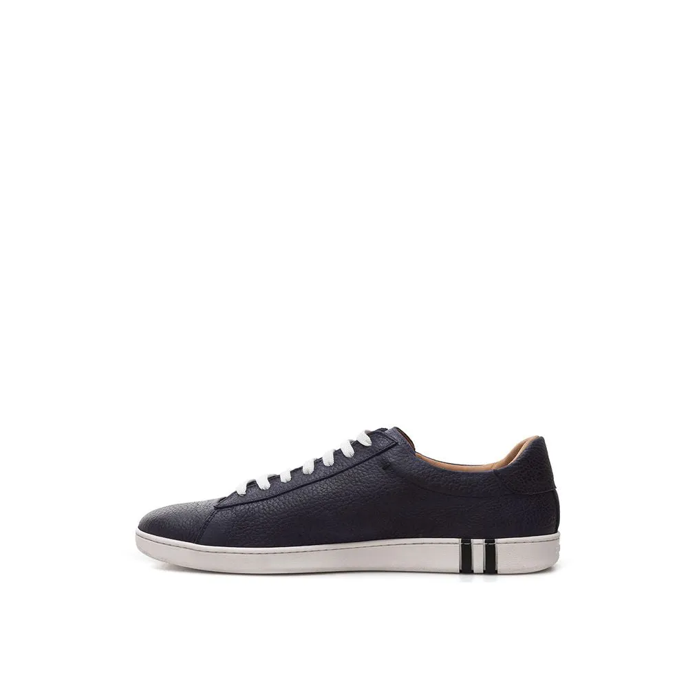 Bally Elegant Blue Leather Sneakers For Men's Men