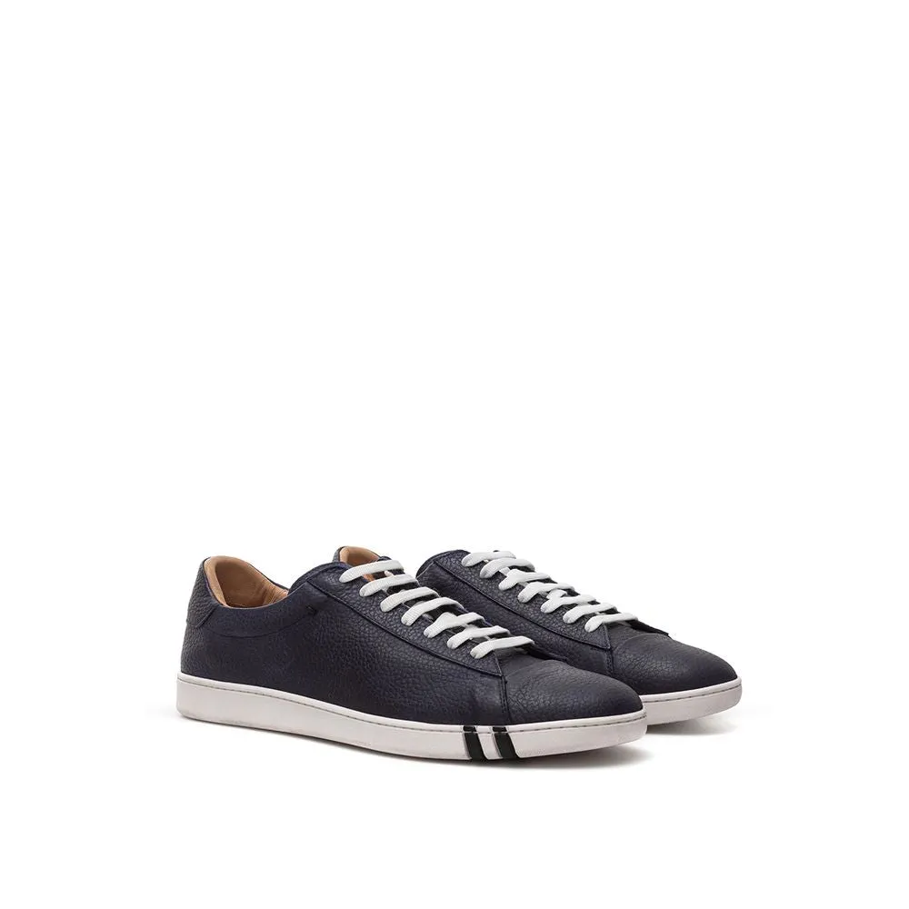 Bally Elegant Blue Leather Sneakers For Men's Men