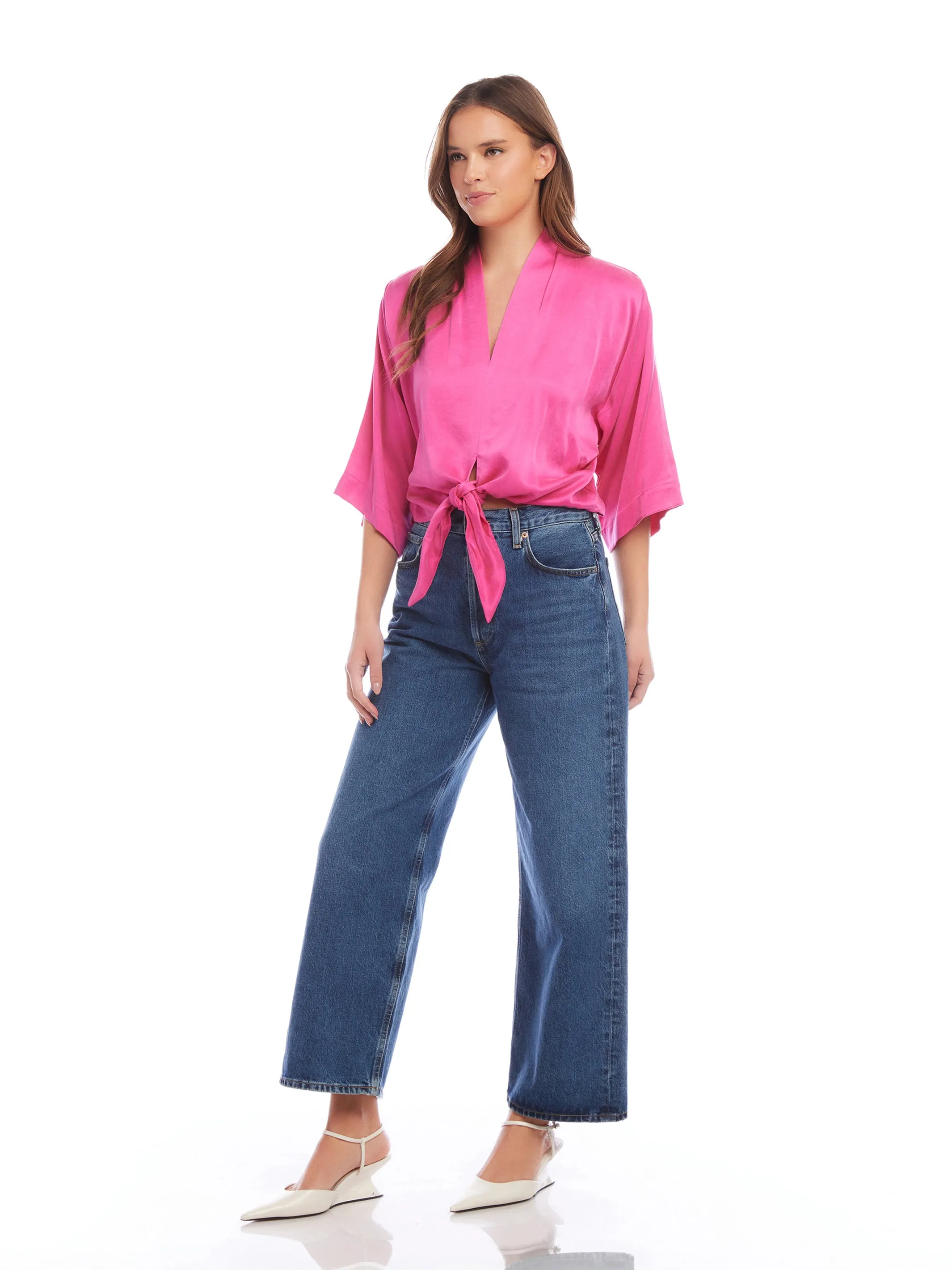 Blouson Tie-Front Blouse