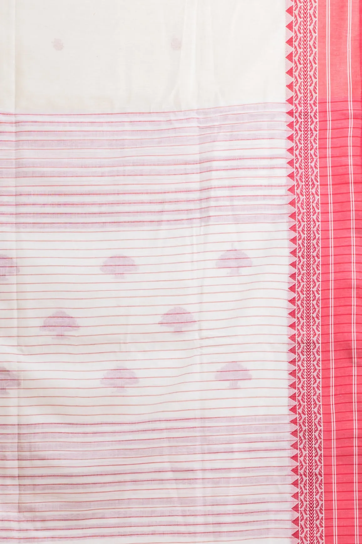 Brinda - Lal sada Pure Khadi Cotton Saree