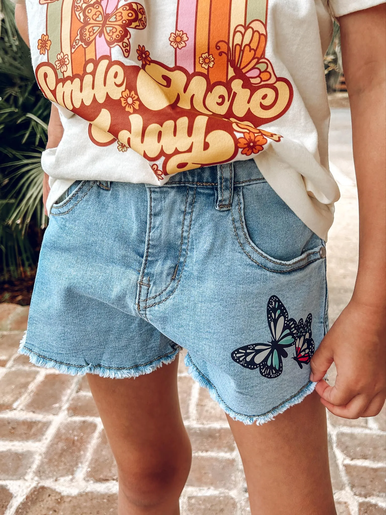 Butterfly Denim Shorts