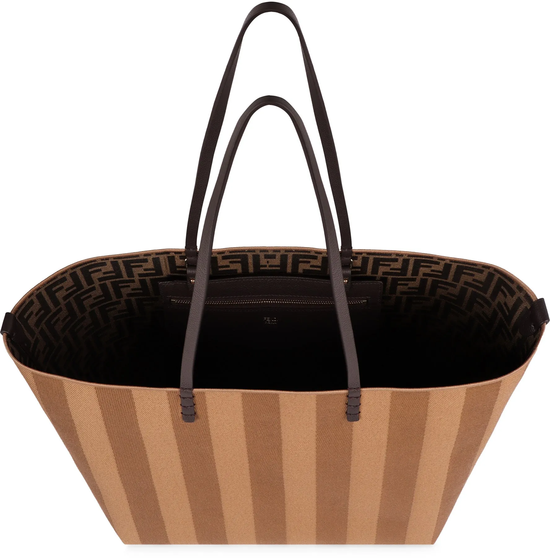 CAPPUCCINO-COLOURED ROLL LARGE REVERSIBLE SHOPPER BAG