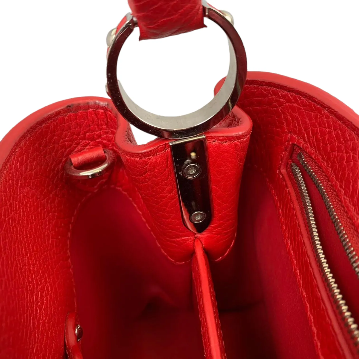 Capucines BB Red Taurillon Leather