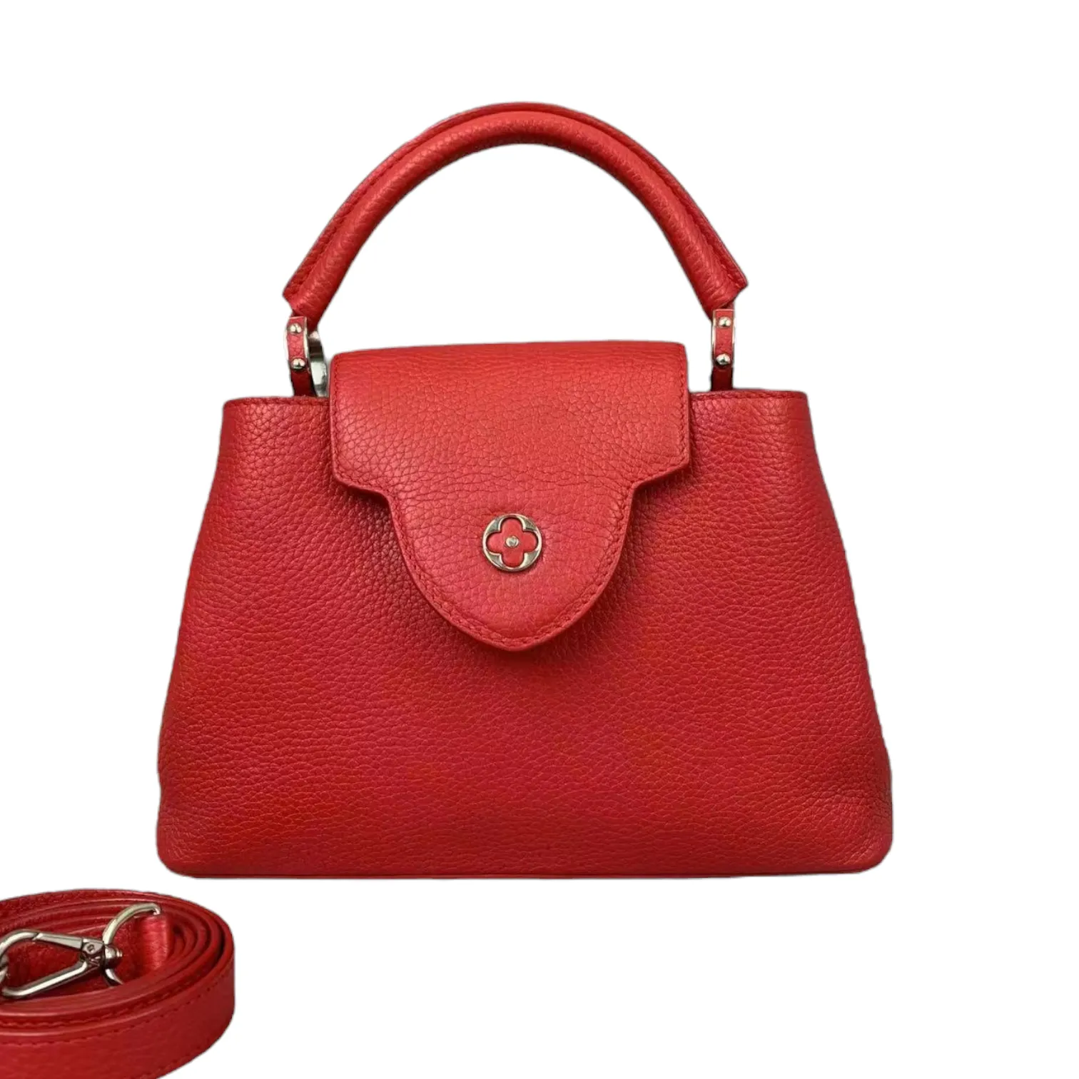 Capucines BB Red Taurillon Leather