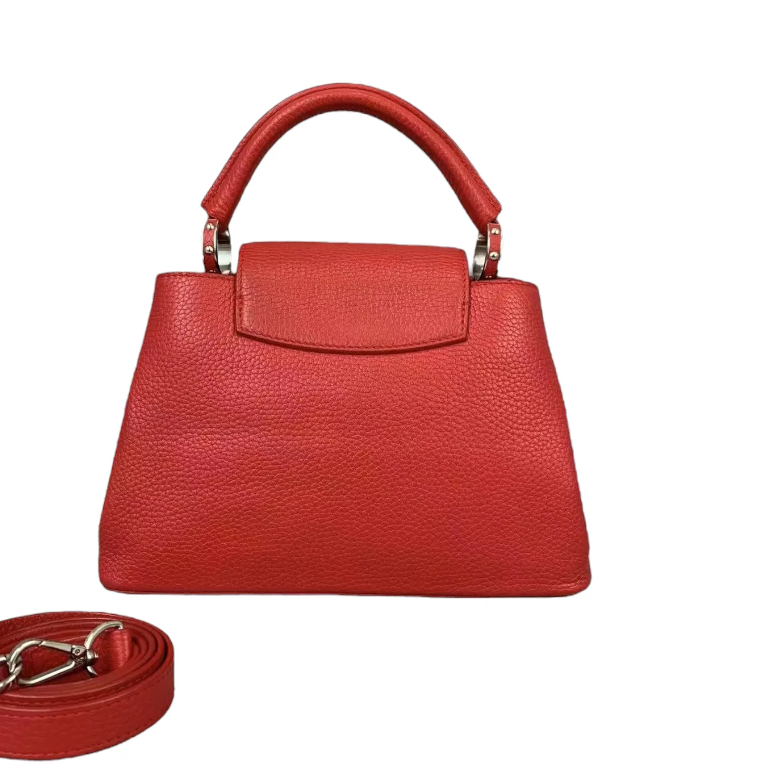 Capucines BB Red Taurillon Leather