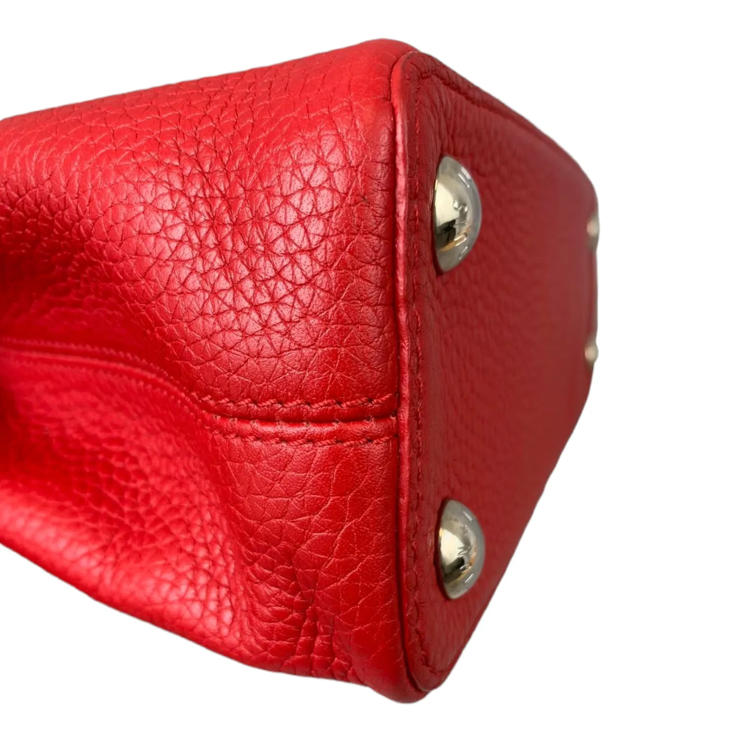 Capucines BB Red Taurillon Leather