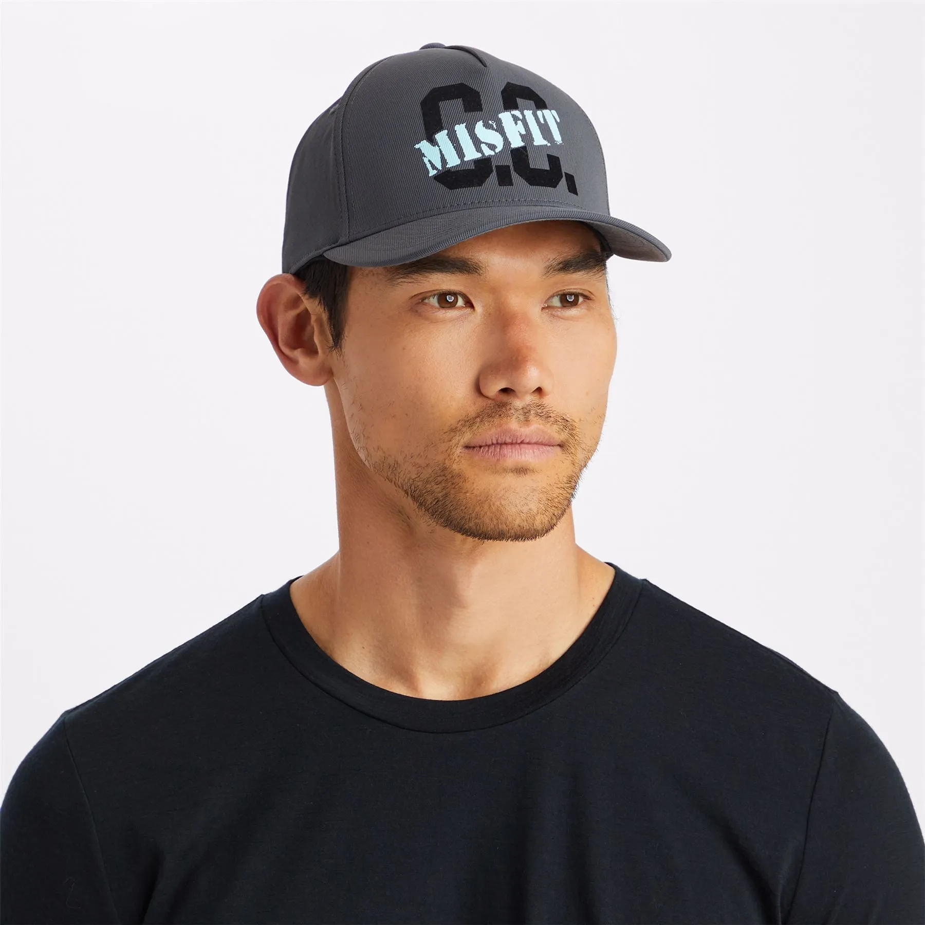 C.C. Misfit Stretch Twill Snapback Hat Charcoal - AW23