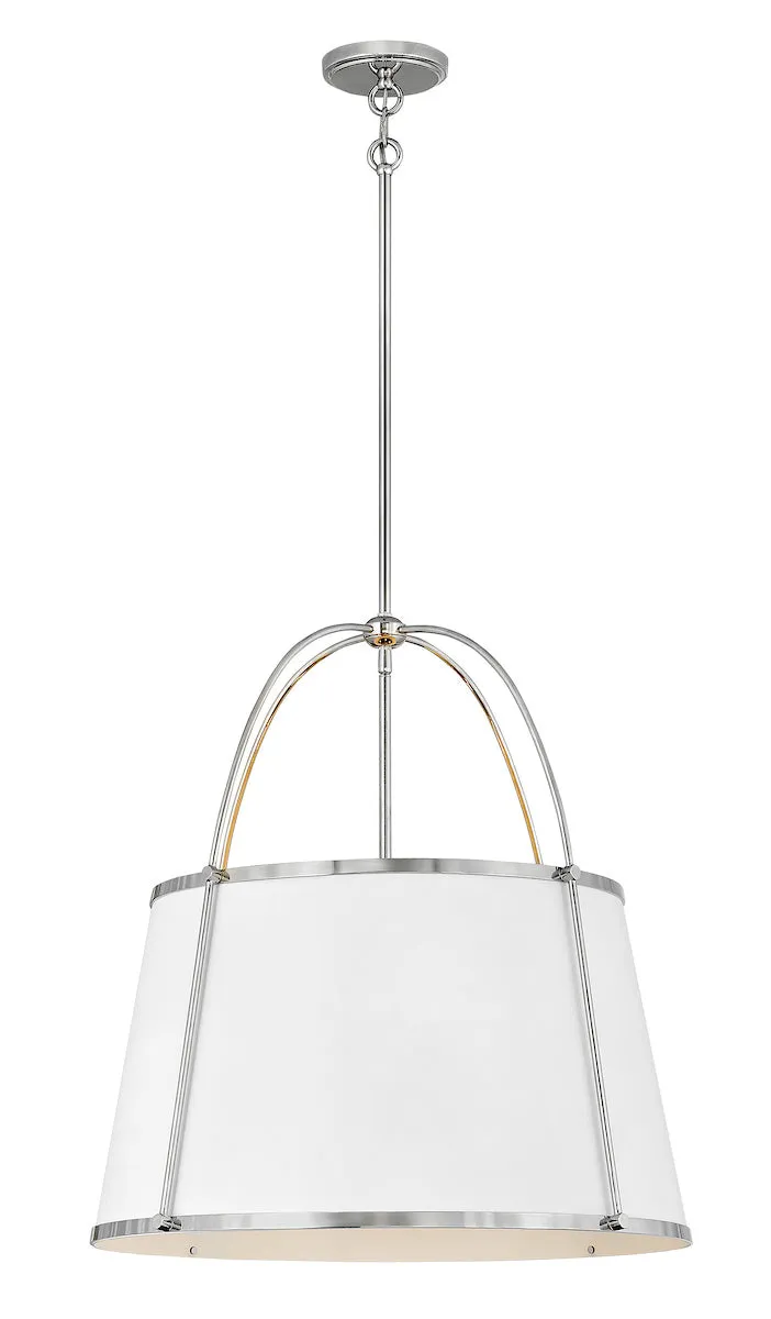 Clarke Drum Chandelier - Polished Nickel