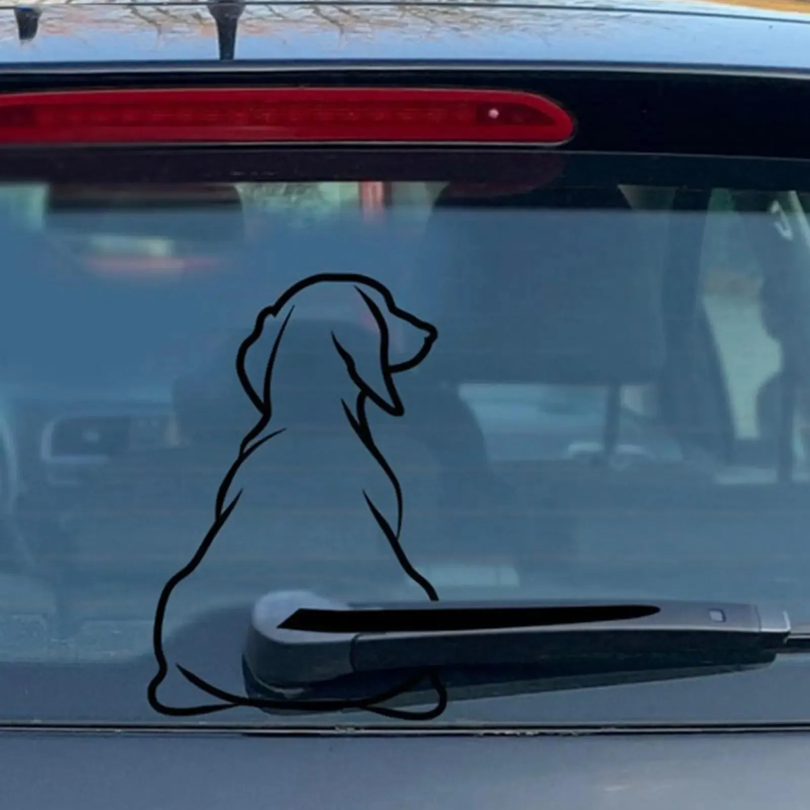 Dachshund Wagging Tail Car Sticker