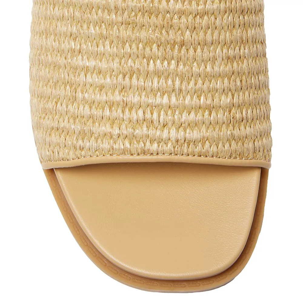 Daphne Slide in Tan Raffia