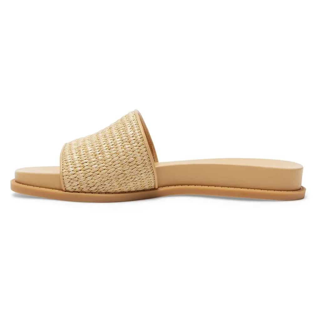 Daphne Slide in Tan Raffia