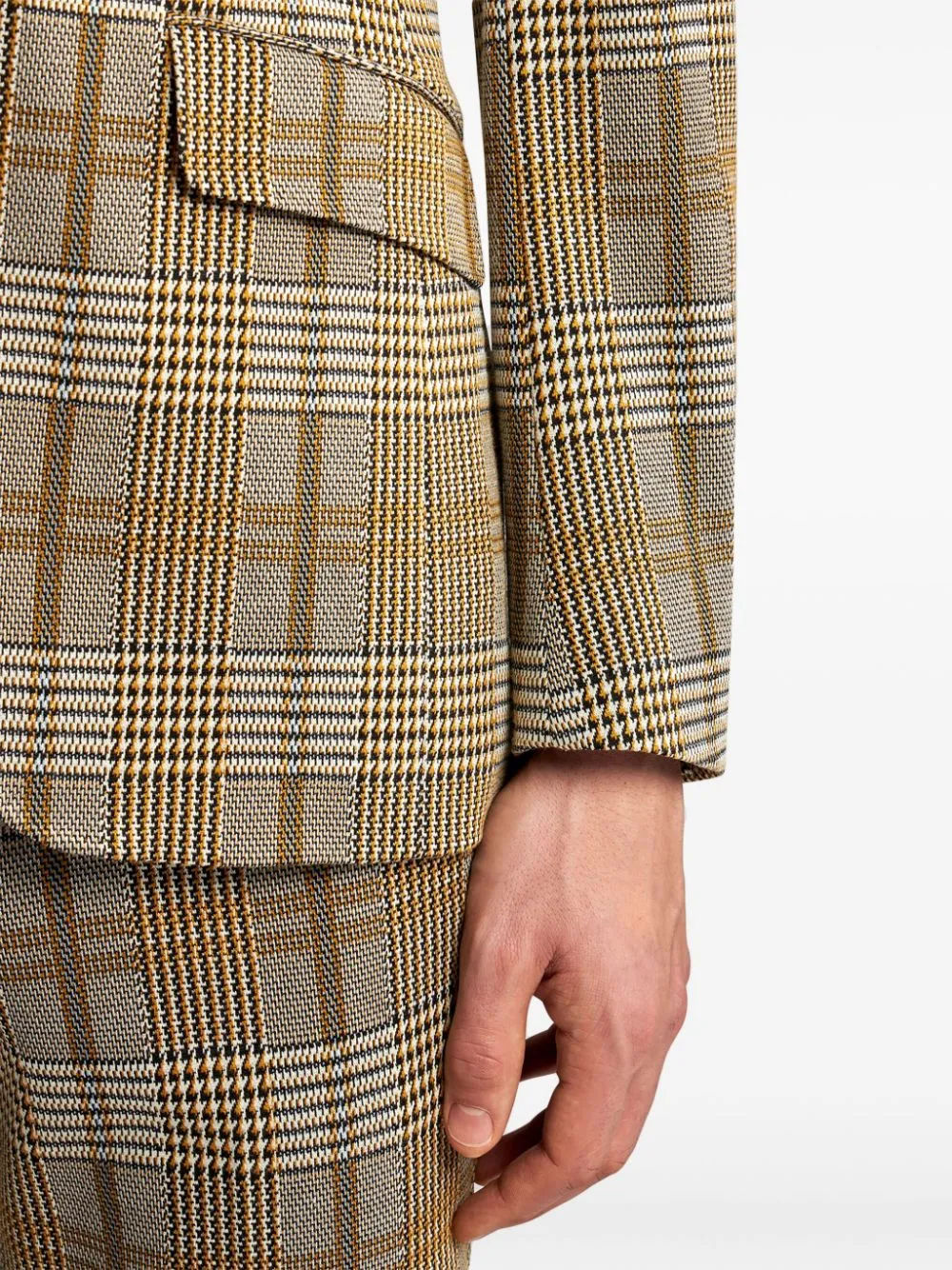 DARK YELLOW TARTAN CHECK JACKET