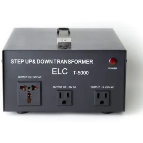 ELC T-5000UD T-5000  5000-Watt Voltage Converter Transformer - Step Up/Down - 110V/220V - Circuit Breaker Protection -Heavy Duty