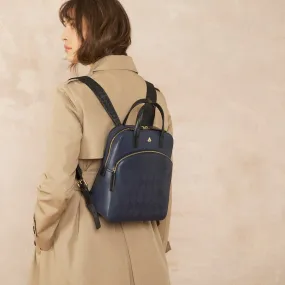 Emilia Petite Backpack - Navy Punched Flower