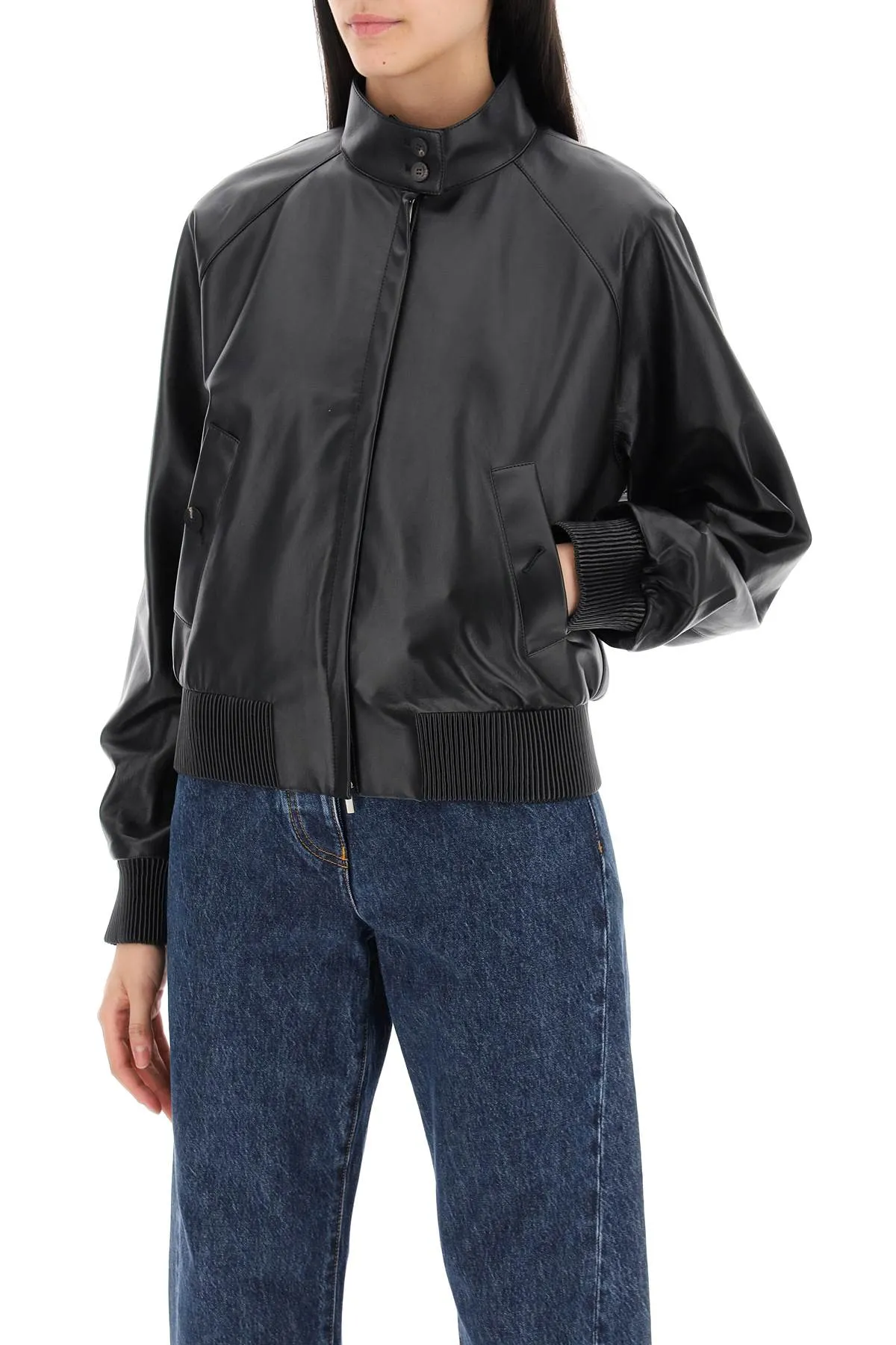 FERRAGAMO harrington leather jacket in