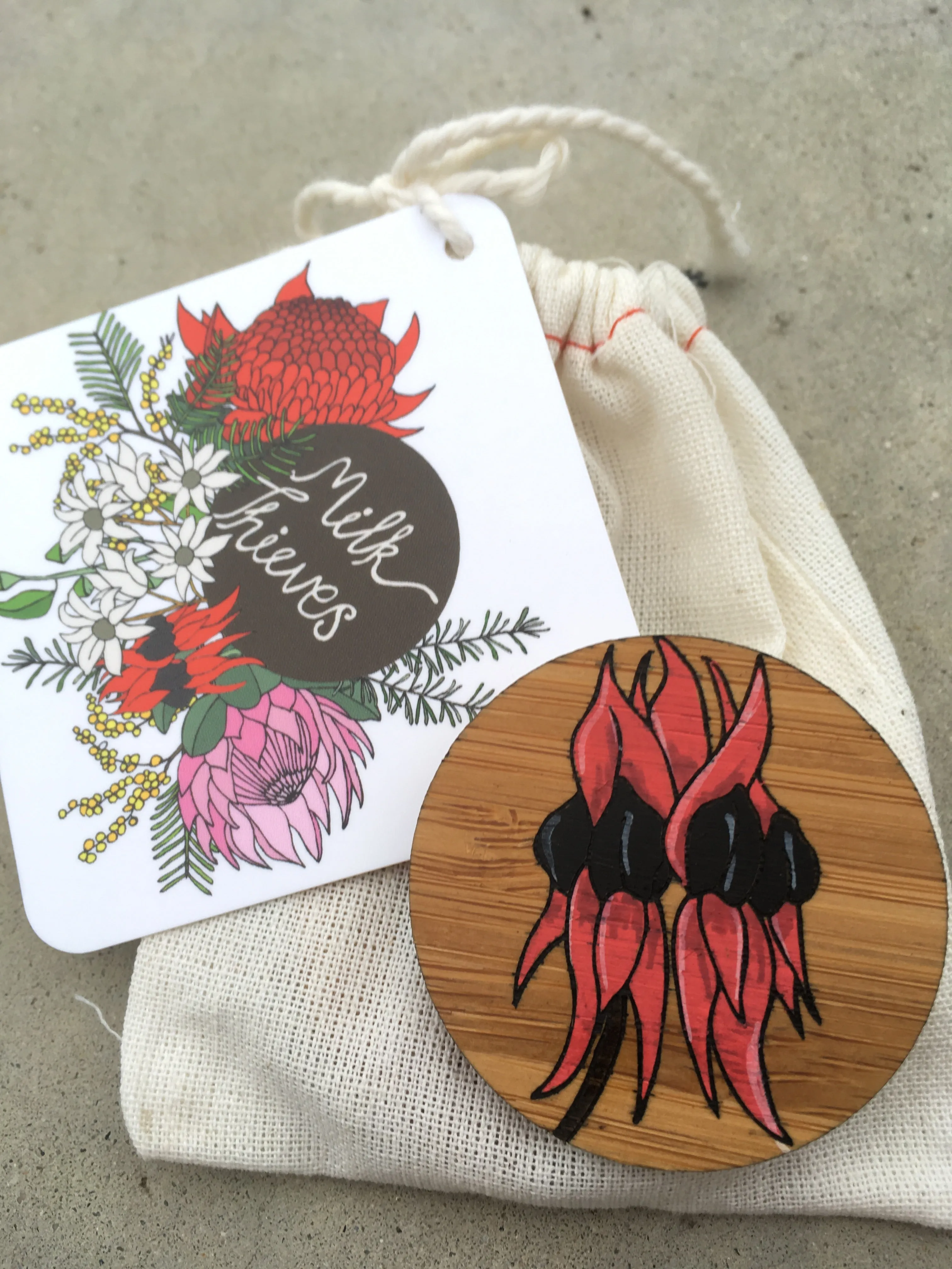 Floral Brooch - Sturt's Desert Pea