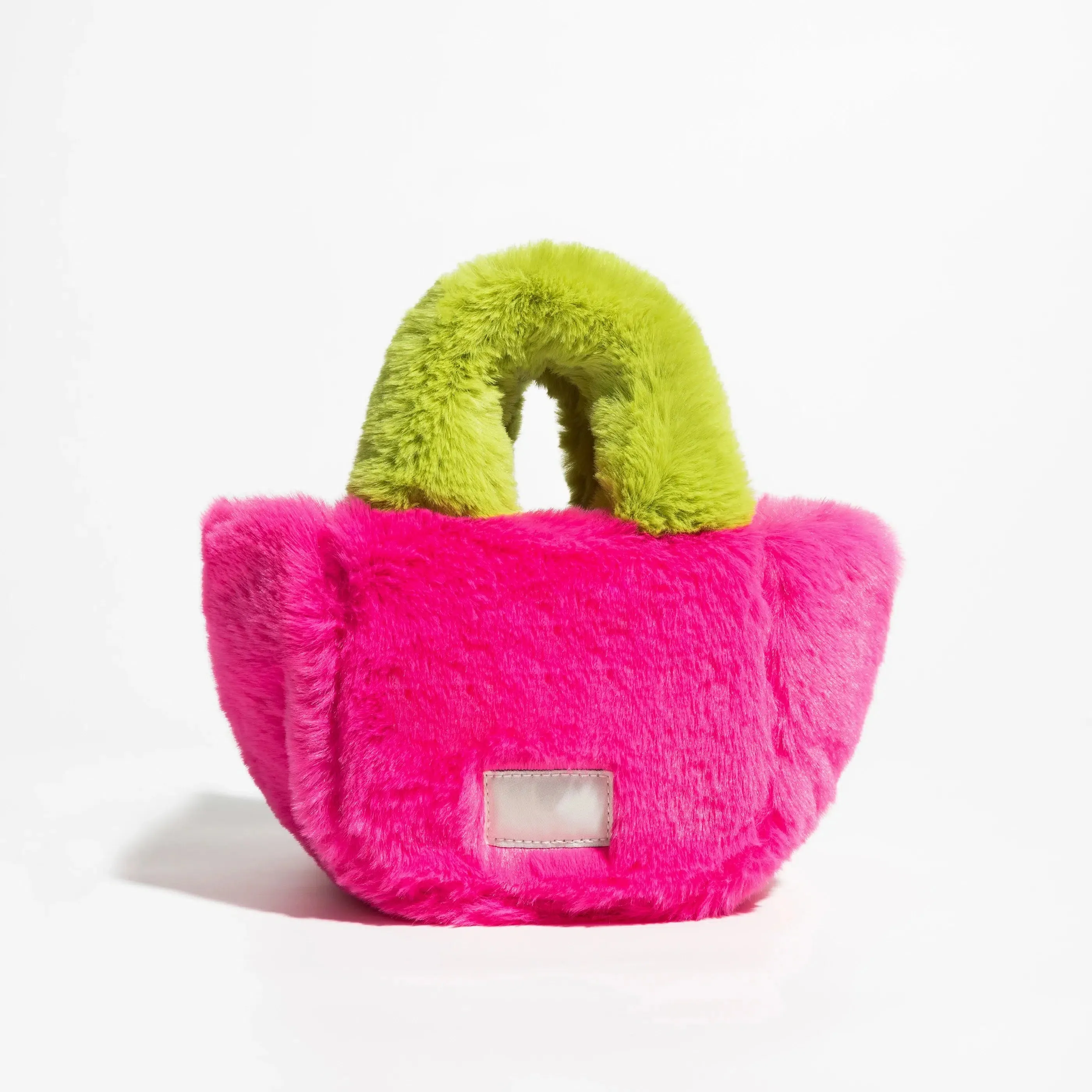 Fluffy Faux Fur Basket Handbag