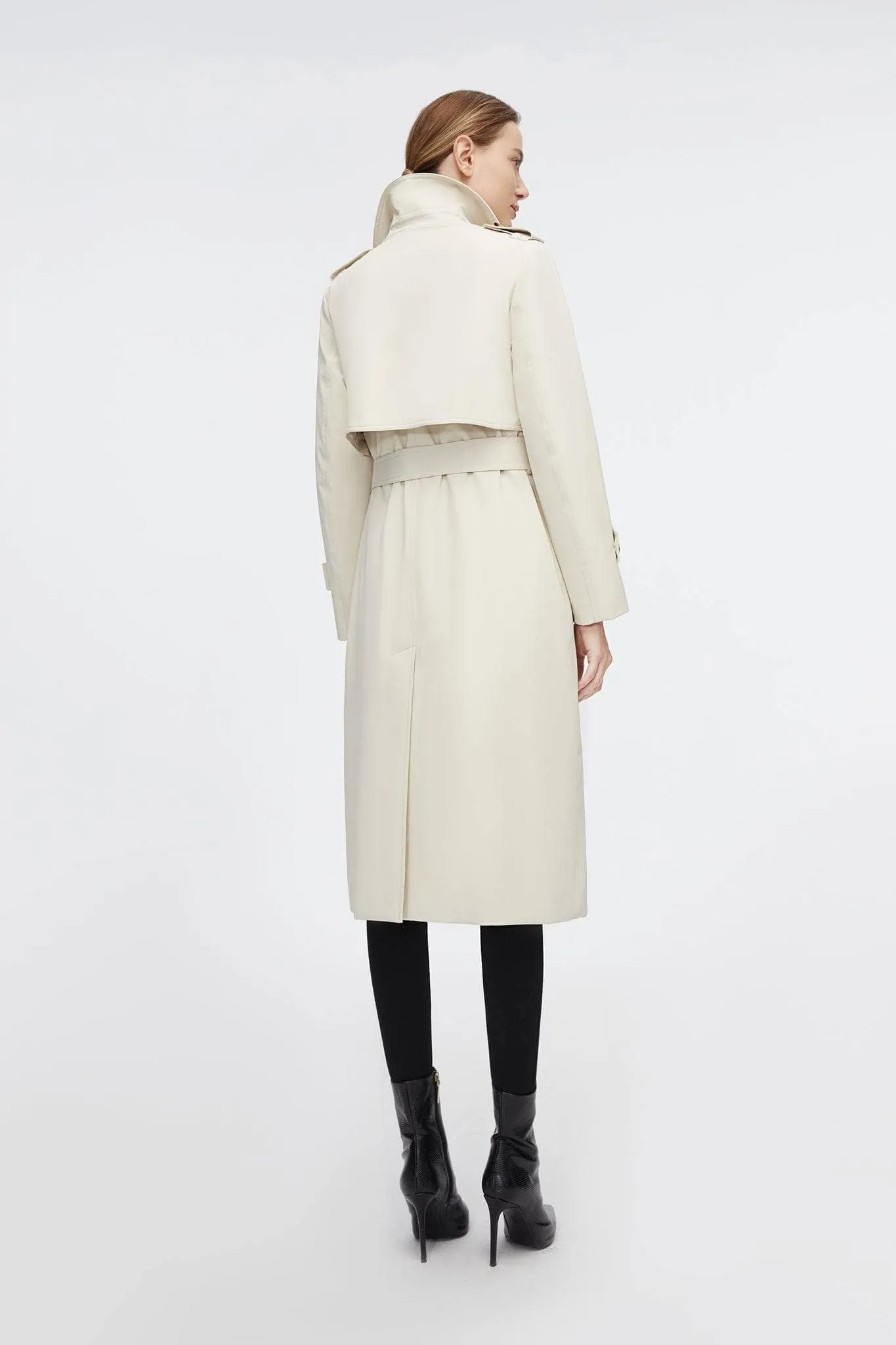 Full Length Detachable Goose Down Trench Coat