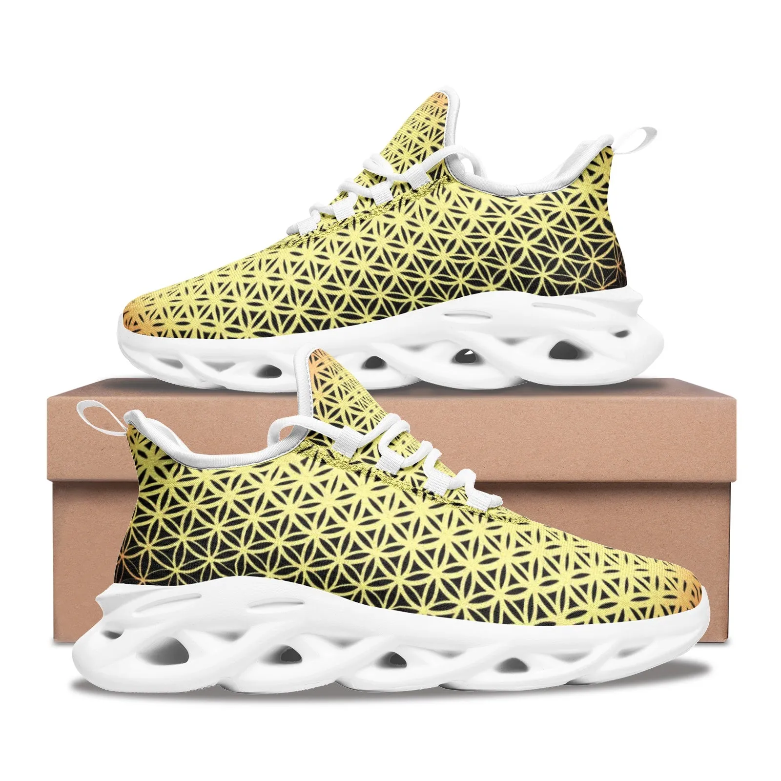 Golden Flower Unisex Bounce Mesh Knit Sneakers