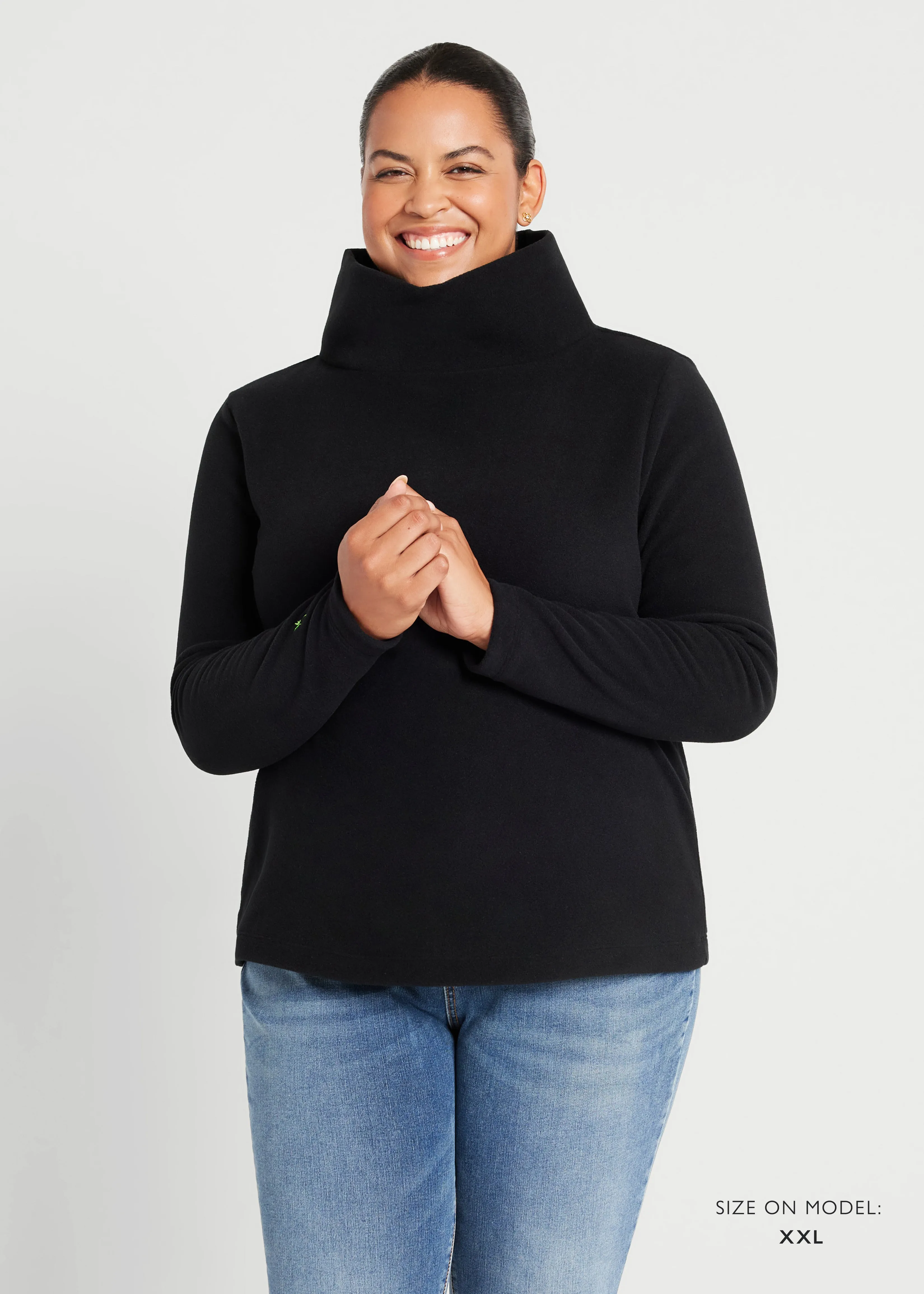 Greenpoint Turtleneck in Vello Fleece (Black)