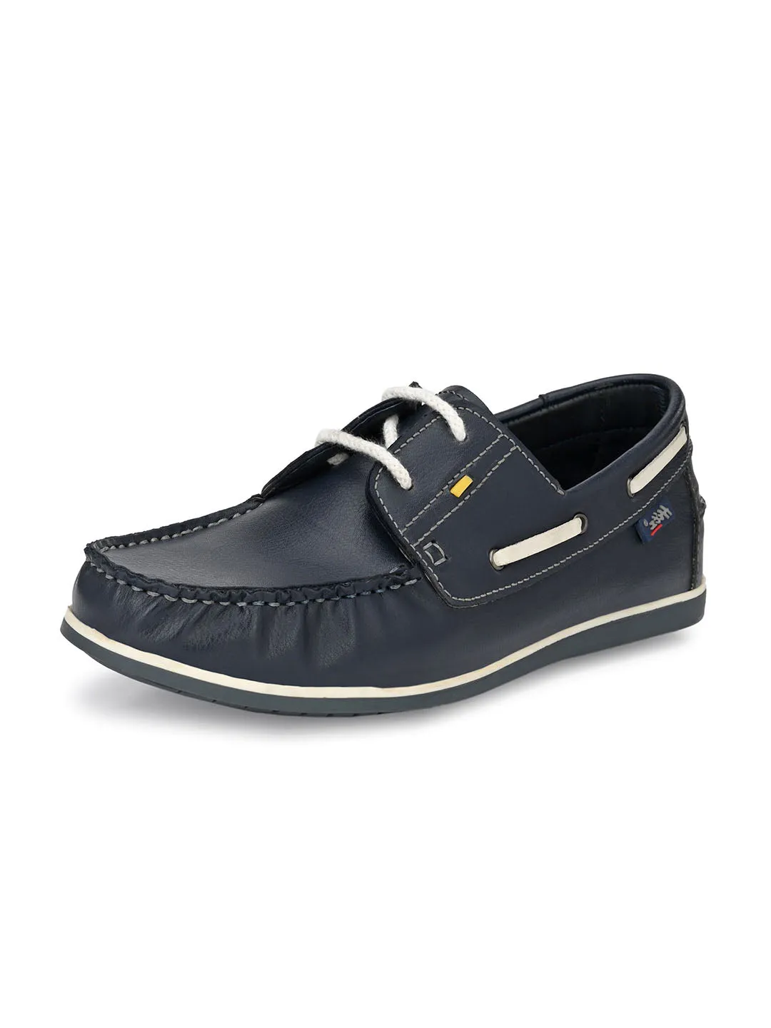 Hitz Men's Blue Synthetic Slip-On Casual Boat Shoes