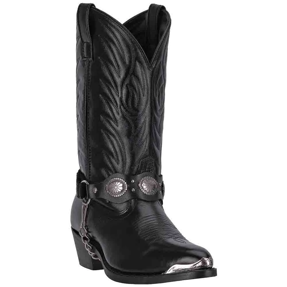 Laredo Black Leather Footed Boots