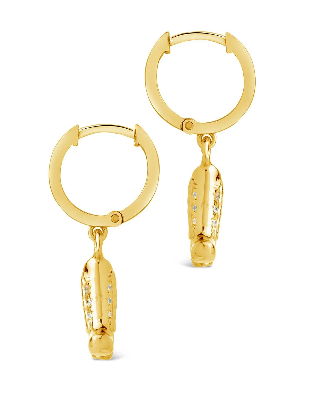 Loretta CZ Cowboy Boot Micro Hoop Earrings