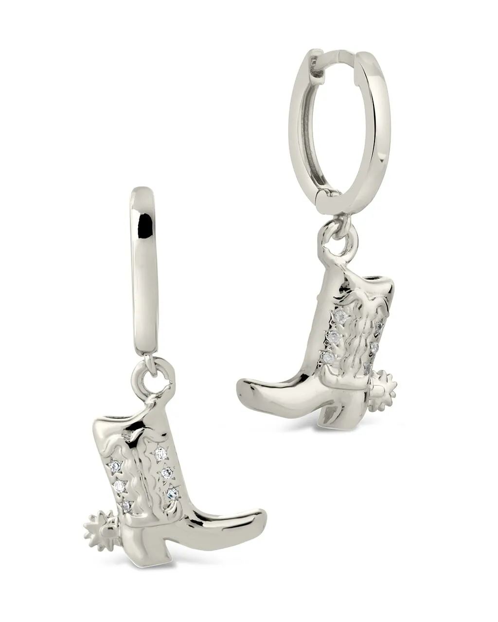 Loretta CZ Cowboy Boot Micro Hoop Earrings