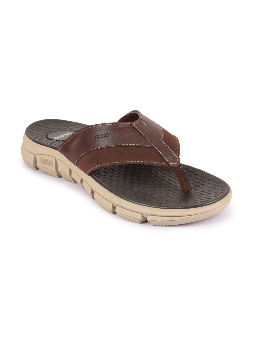 Men Brown Casual Flexible Phylon Sole Slippers