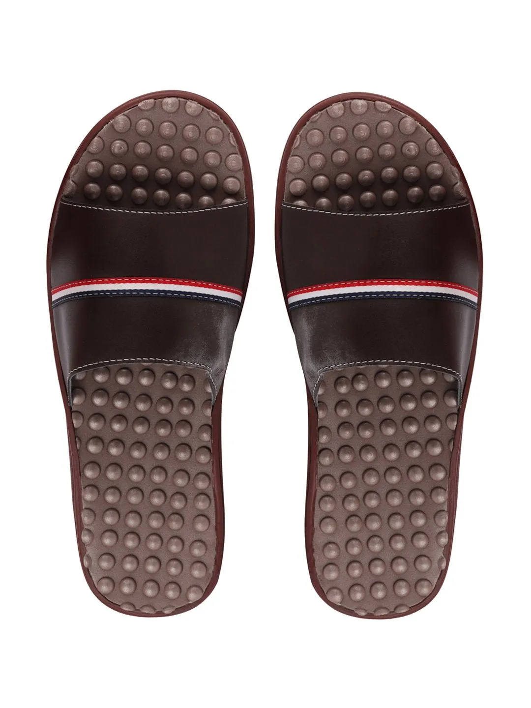 Men Brown Casual Slip-On Flip-Flops