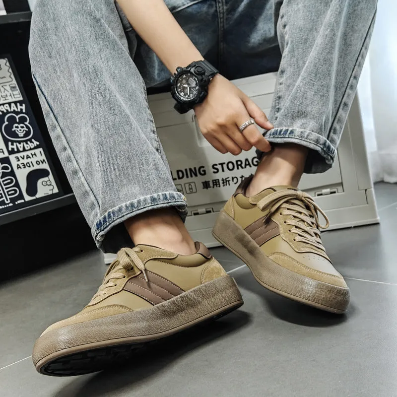 Men Fashion Breathable Leather Casual Sneakers