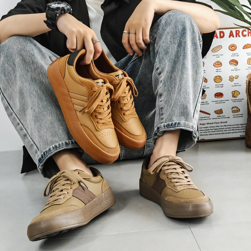 Men Fashion Breathable Leather Casual Sneakers