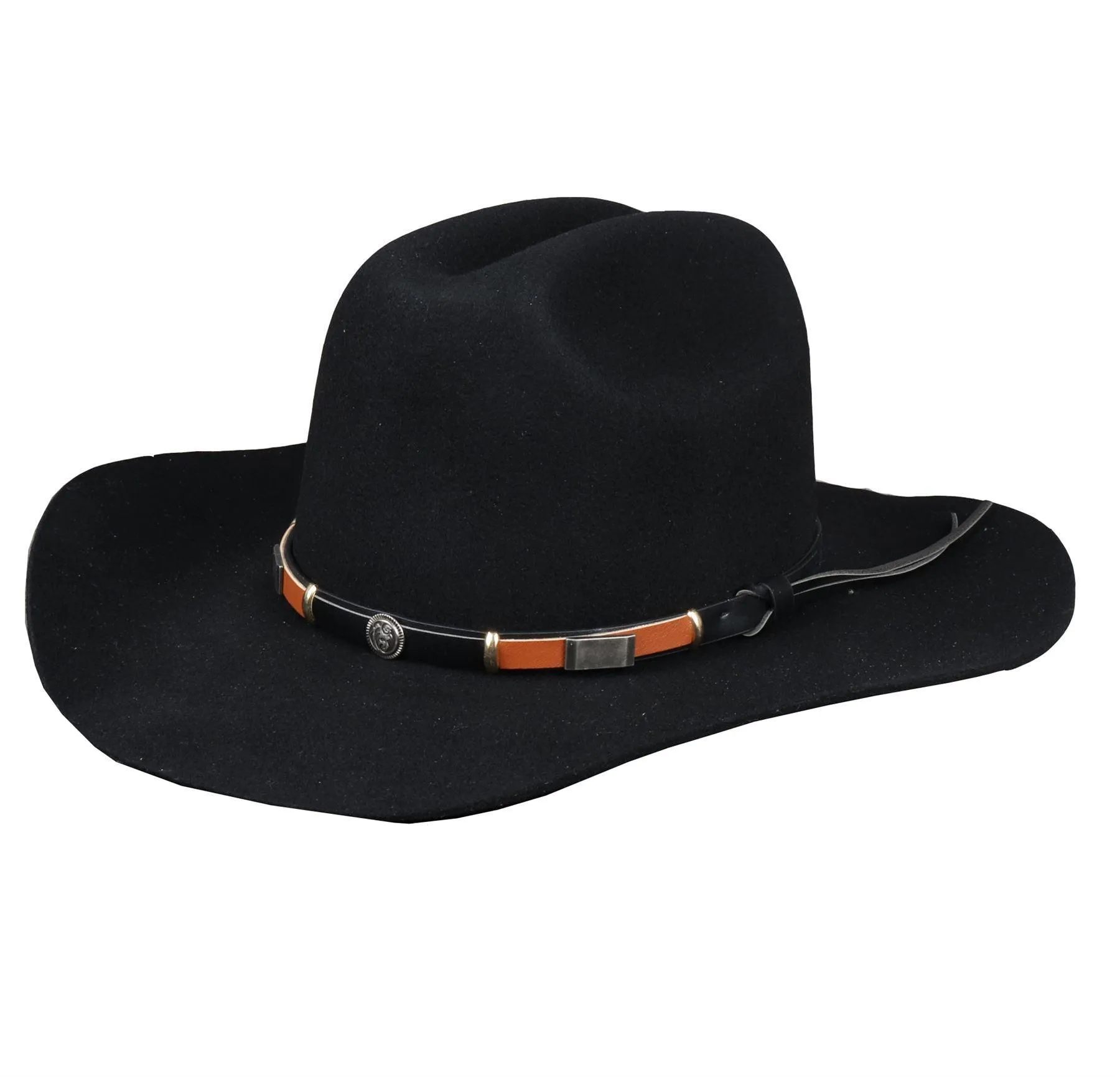 Men's Cowboy Hat 100% Wool Felt Wide Brim Fedora Western Cap