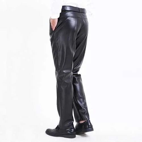 Men's Windproof Waterproof PU Leather Pants