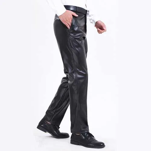 Men's Windproof Waterproof PU Leather Pants