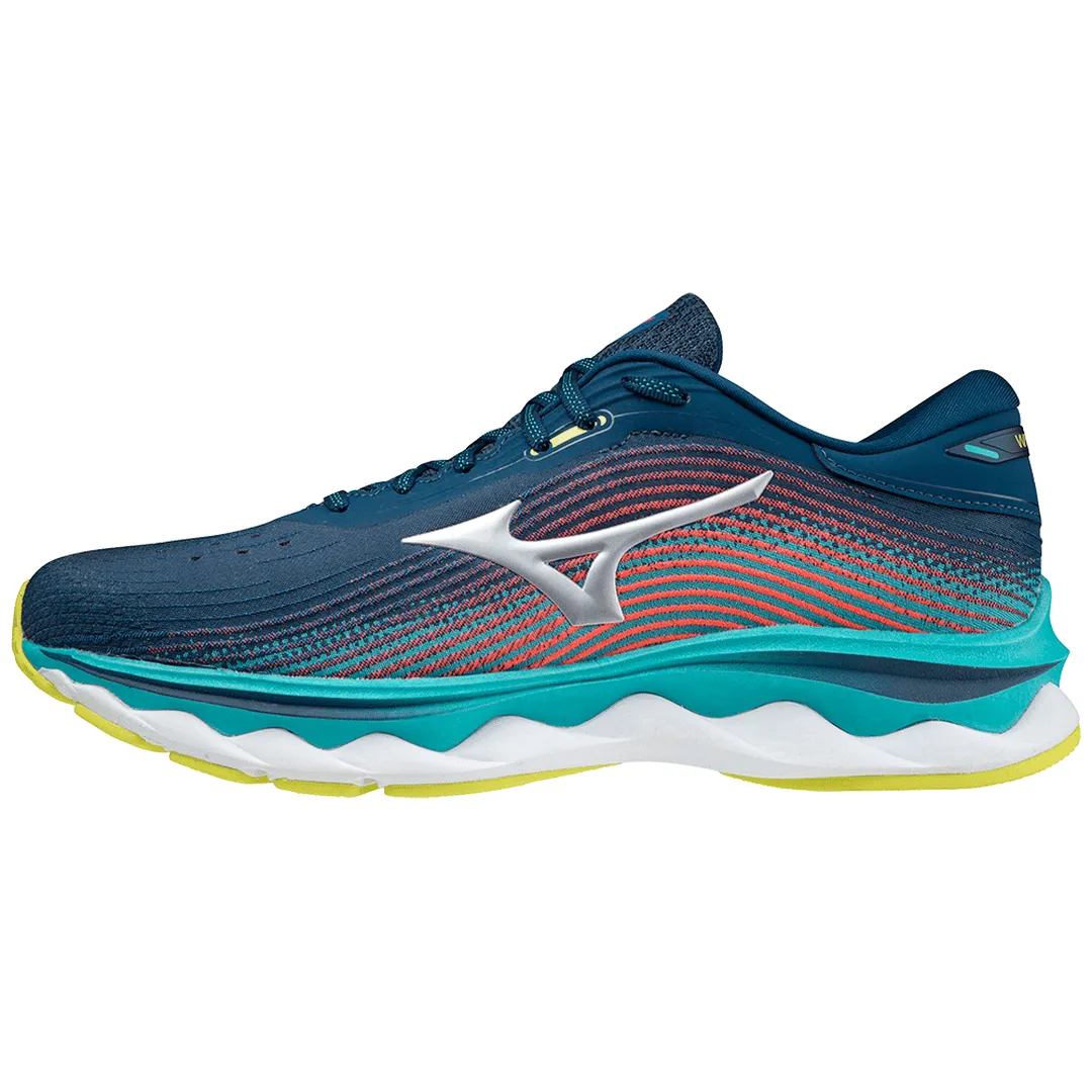 Mizuno Wave Sky 5 - Sea/Silver/Ignition Red