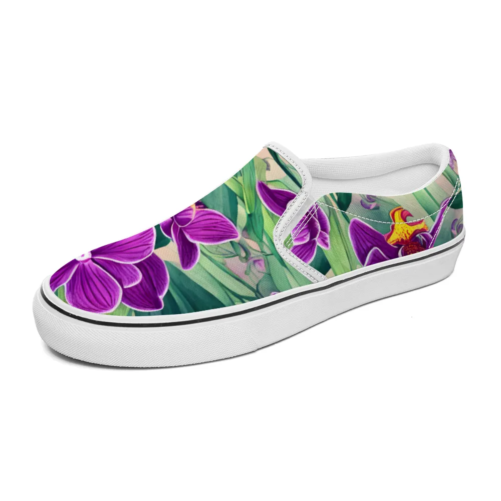 Orchid Flowers Collection - Unisex Slip-On Canvas Sneakers