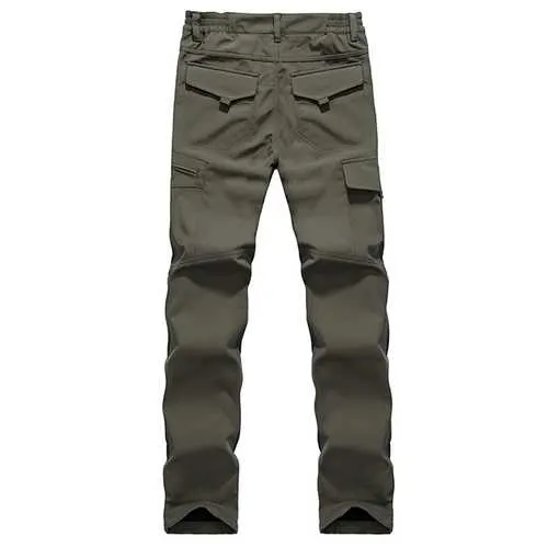 Outdoor Casual Windproof Waterproof Assault Pants Mens Warm Thick Speed Dry Trousers