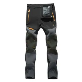 Outdoor Sports Mens Assault Pants Plush Warm Waterproof Breathable Climbing Hiking Trousers