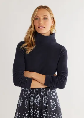 Park Slope Turtleneck in Vello Fleece (Navy)