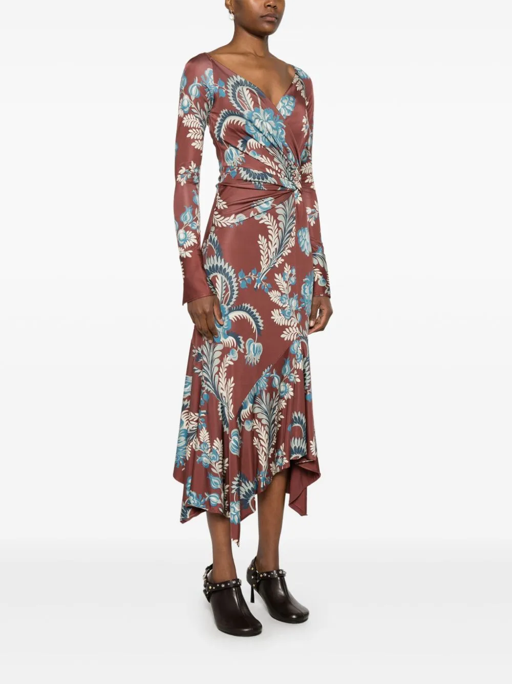 PRINTED MIDI DRESS