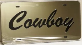 "Cowboy Light" Mirrored License Plate