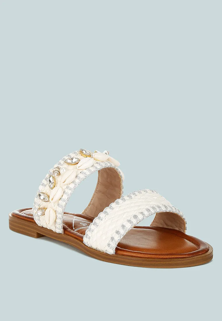 Raffia Slip On Sandals by RUW