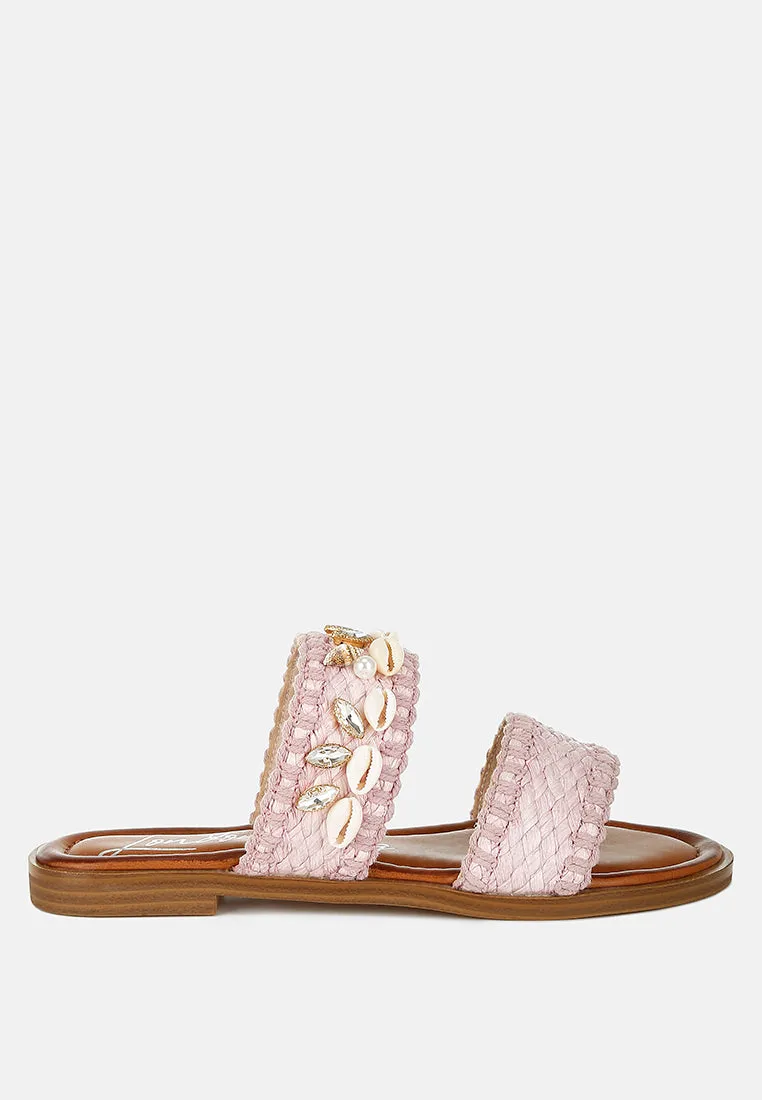 Raffia Slip On Sandals by RUW