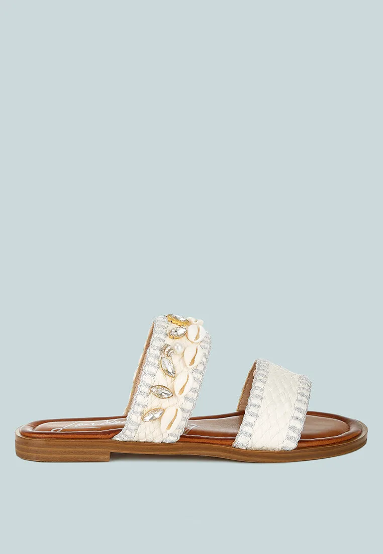 Raffia Slip On Sandals by RUW