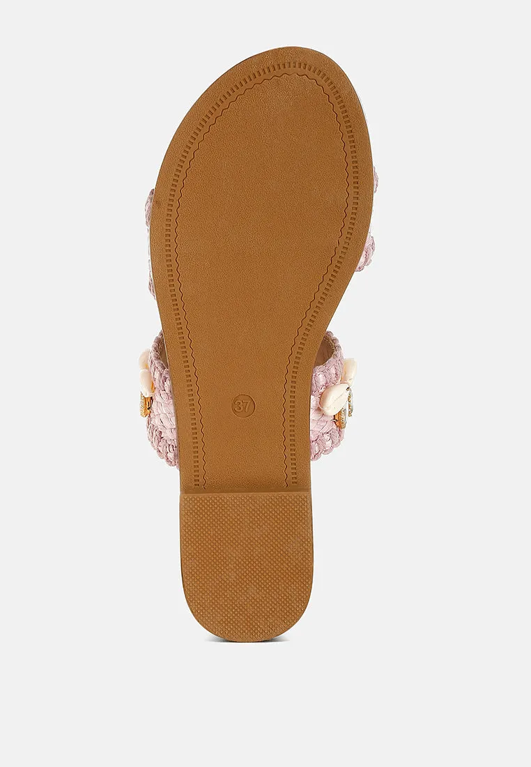 Raffia Slip On Sandals by RUW