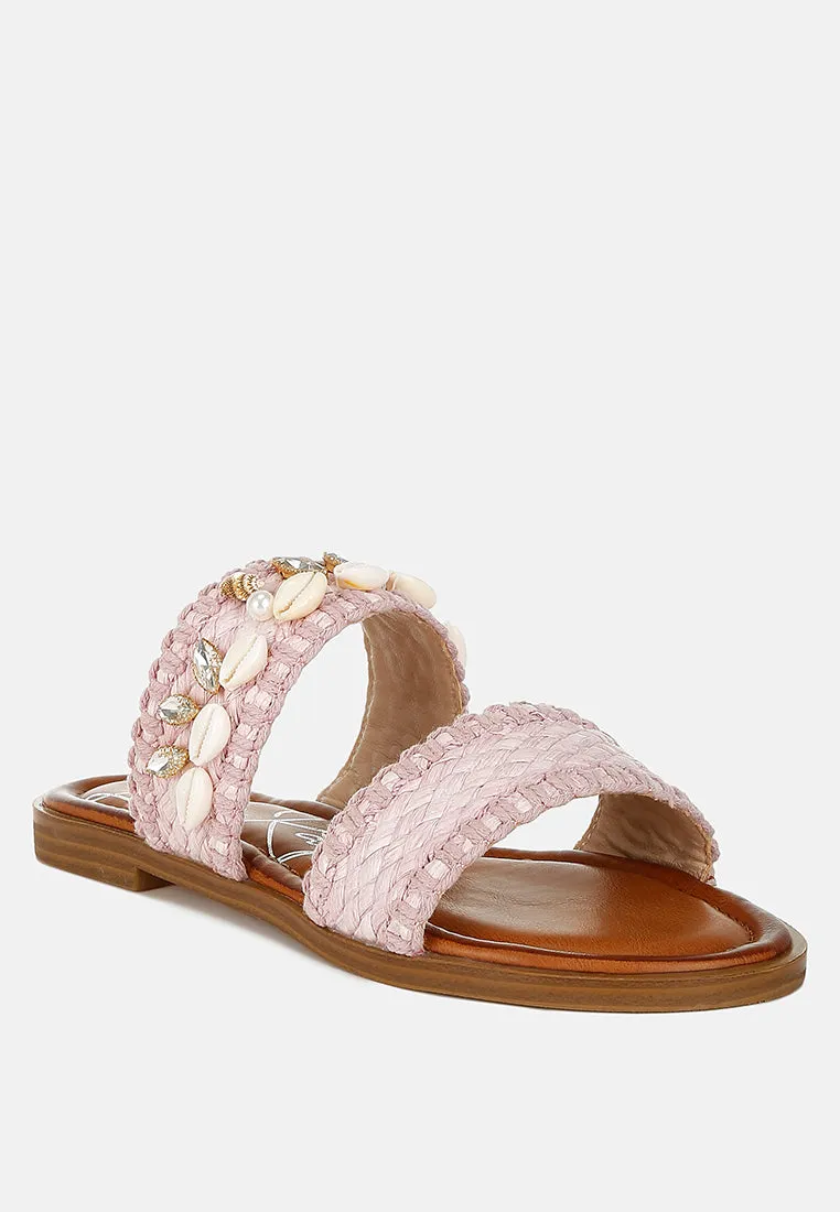 Raffia Slip On Sandals by RUW