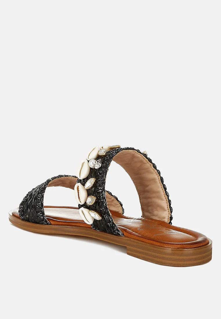 Raffia Slip On Sandals by RUW