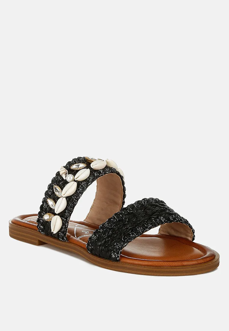 Raffia Slip On Sandals by RUW